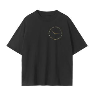 Timing is Everything – Modern Black Tee